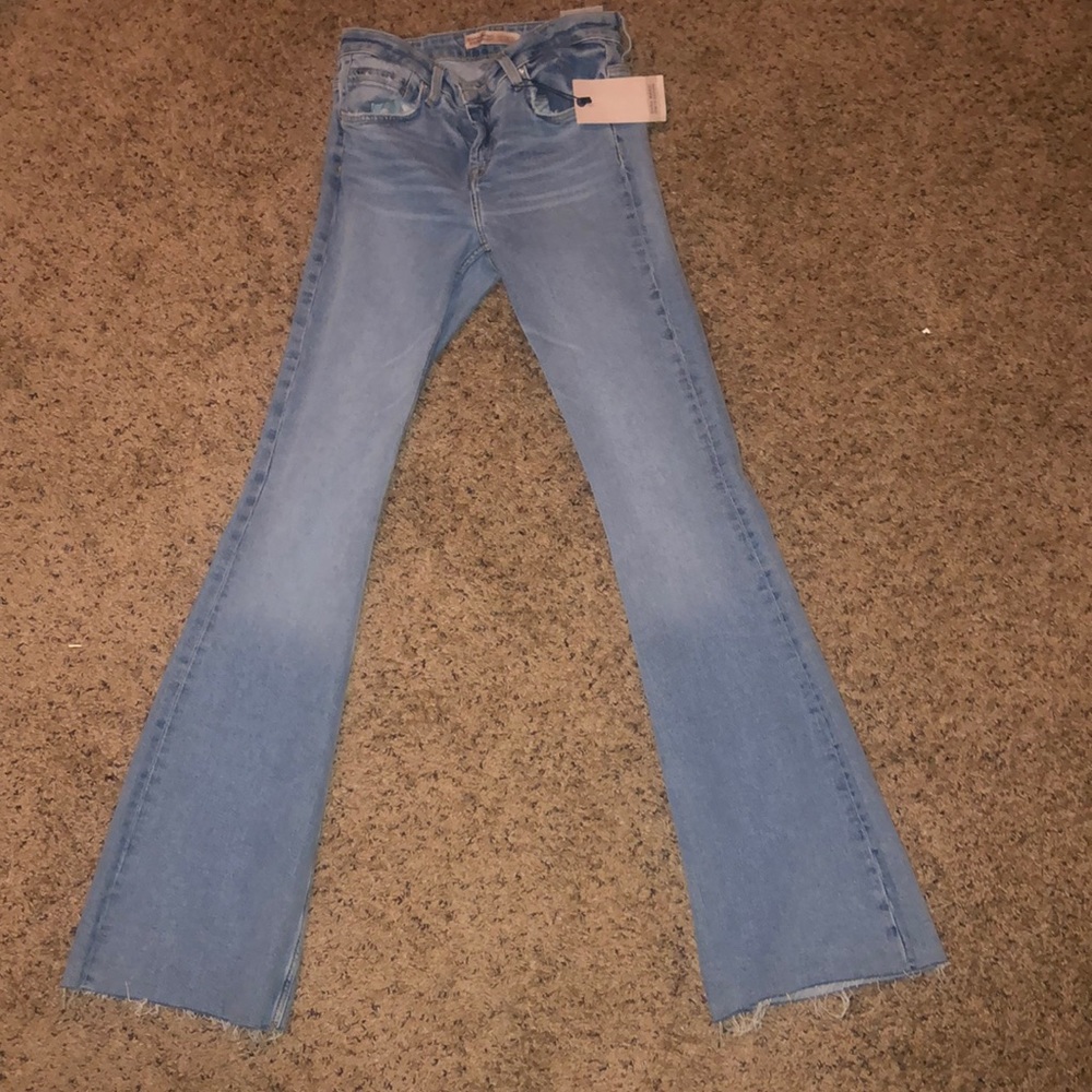 Flare light blue jeans